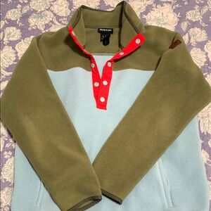 Burton Olive and Light Blue Sweater
